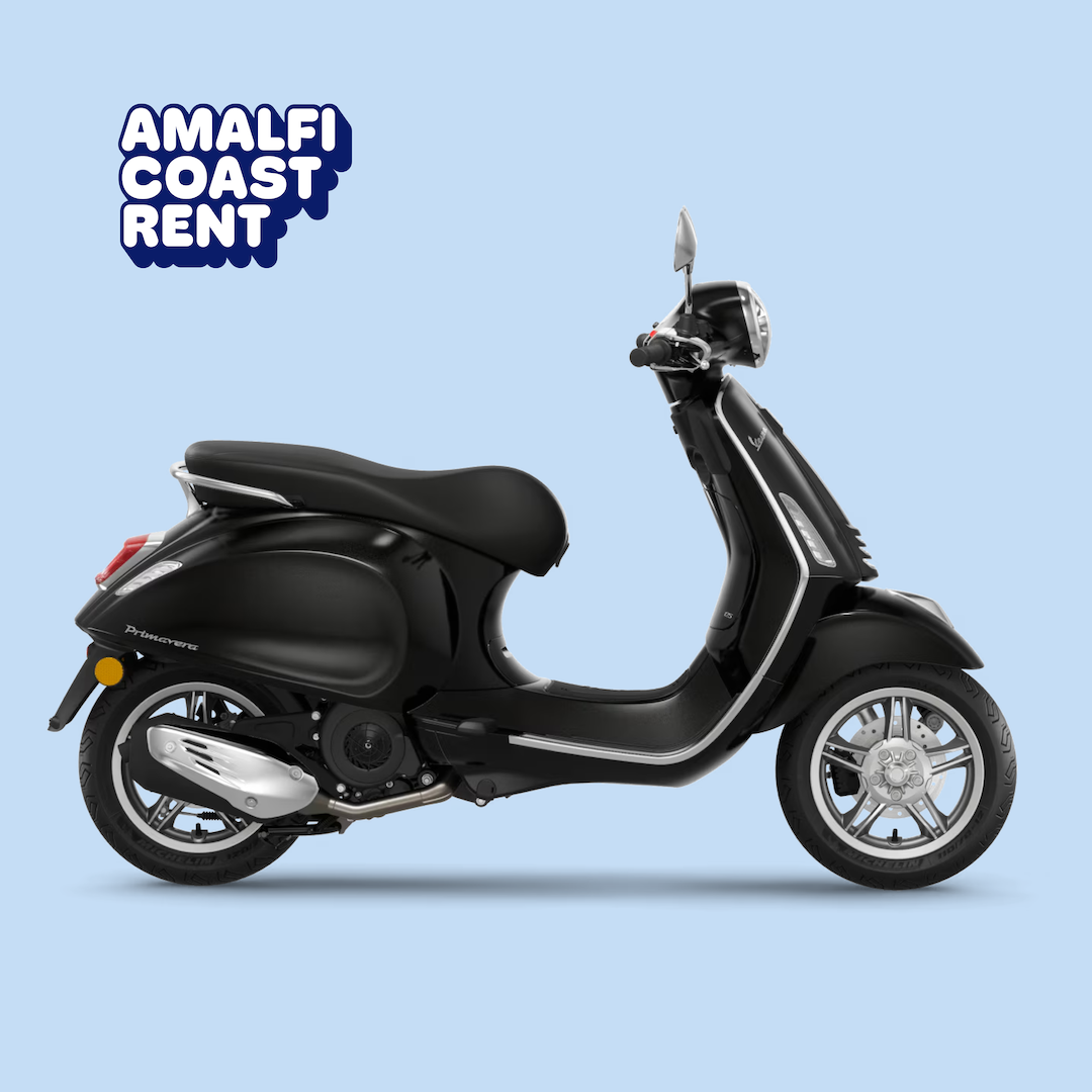 Vespa Primavera Black, Amalfi Coast Rent