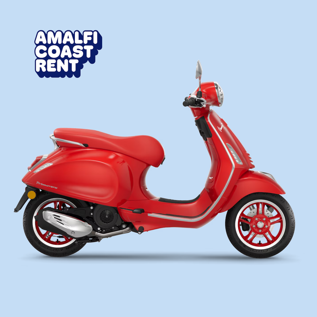 Vespa Pimavera RED, Amalfi Coast Rent