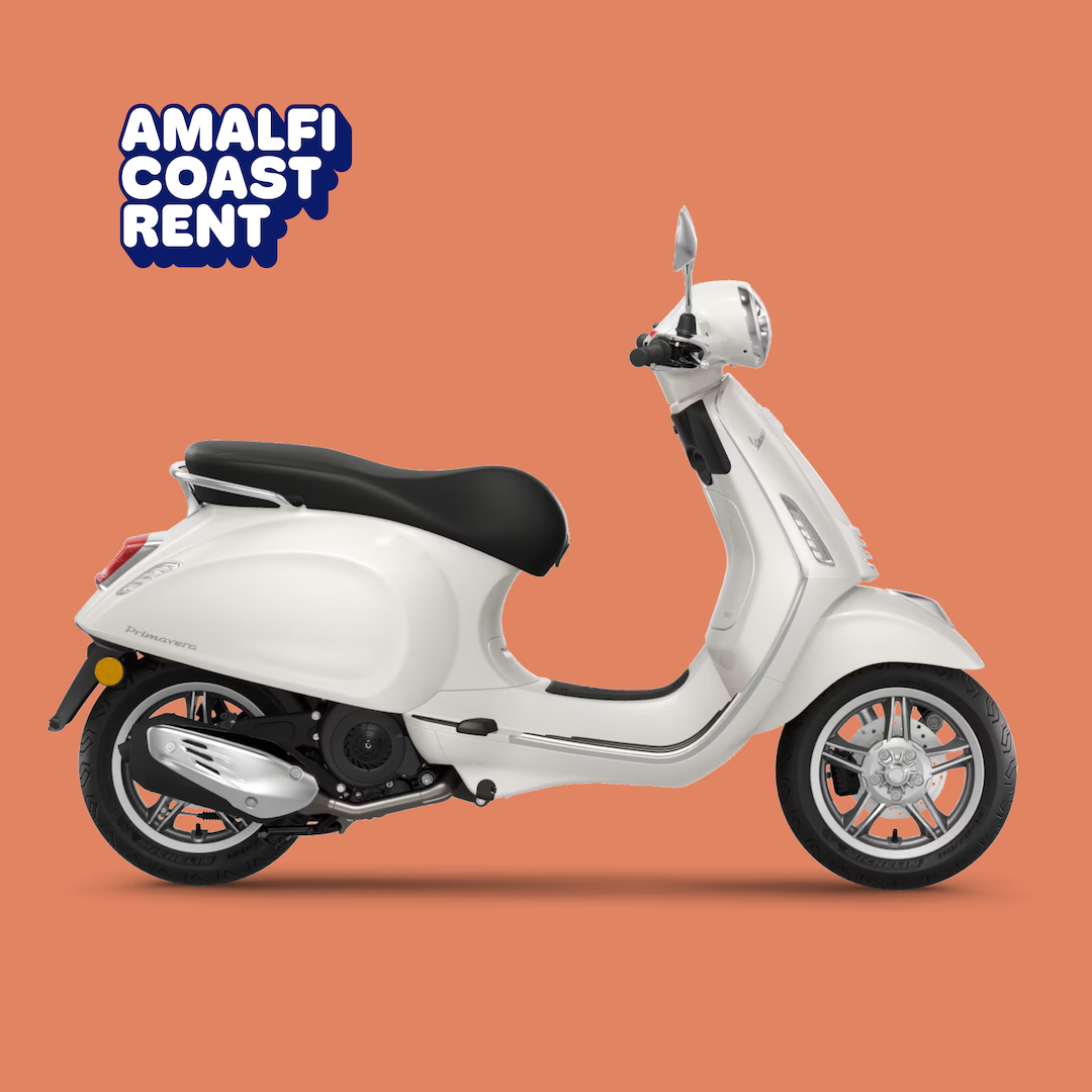 Vespa Primavera White, Amalfi Coast Rent