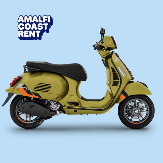 Vespa GTS 300cc Verde Militare, Amalfi Coast Rent 